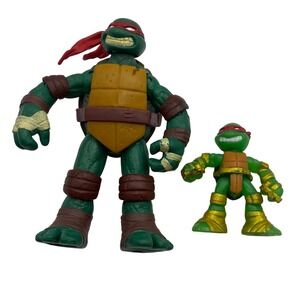 Teenage Mutant Ninja Turtles Raphael TMNT Figures Action Toys Lot of 2